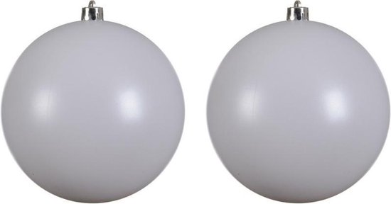 2x Grandes boules de Noël en plastique blanc d'hiver de 20 cm - mat -  décoration de... | bol