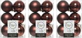 36x Mahonie bruine kunststof kerstballen 6 cm - Mat/glans - Onbreekbare plastic kerstballen - Kerstboomversiering mahonie bruin