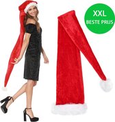 Lange Kerstmuts - 145 cm Luxe Kerstmuts XXL Met Bont