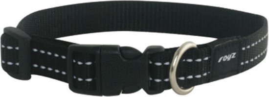 Rogz For Dogs Snake Halsband - Zwart - 16mm x 26-40cm