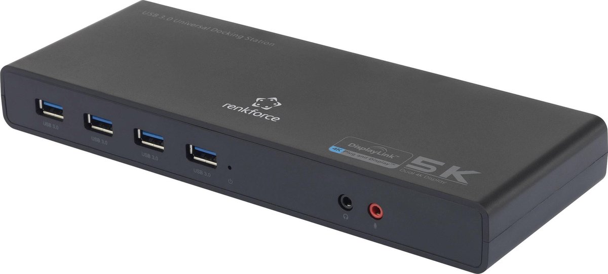 Renkforce Dual 4K USB-C™ Dock USB-C laptopdockingstation Universeel (HDMI-bus, DisplayPort bus, USB 3.2 Gen 1 bus A (US