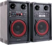 Actieve speakerset - Fenton SPB-8 - 400W actieve speakers - 8 inch met o.a. Bluetooth - Actieve speaker + passieve speaker - Ook perfect als karaoke set!