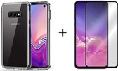 Samsung S10e Hoesje Siliconen Case - Samsung galaxy s10e hoesje transparant case siliconen hoes cover - Full cover - 1x samsung galaxy s10e screenprotector