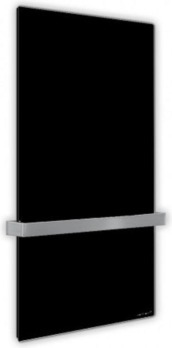 Welltherm infrarood paneel met handdoek droger 550 Watt satin zwart(inclusief 2 handdoekbeugels)