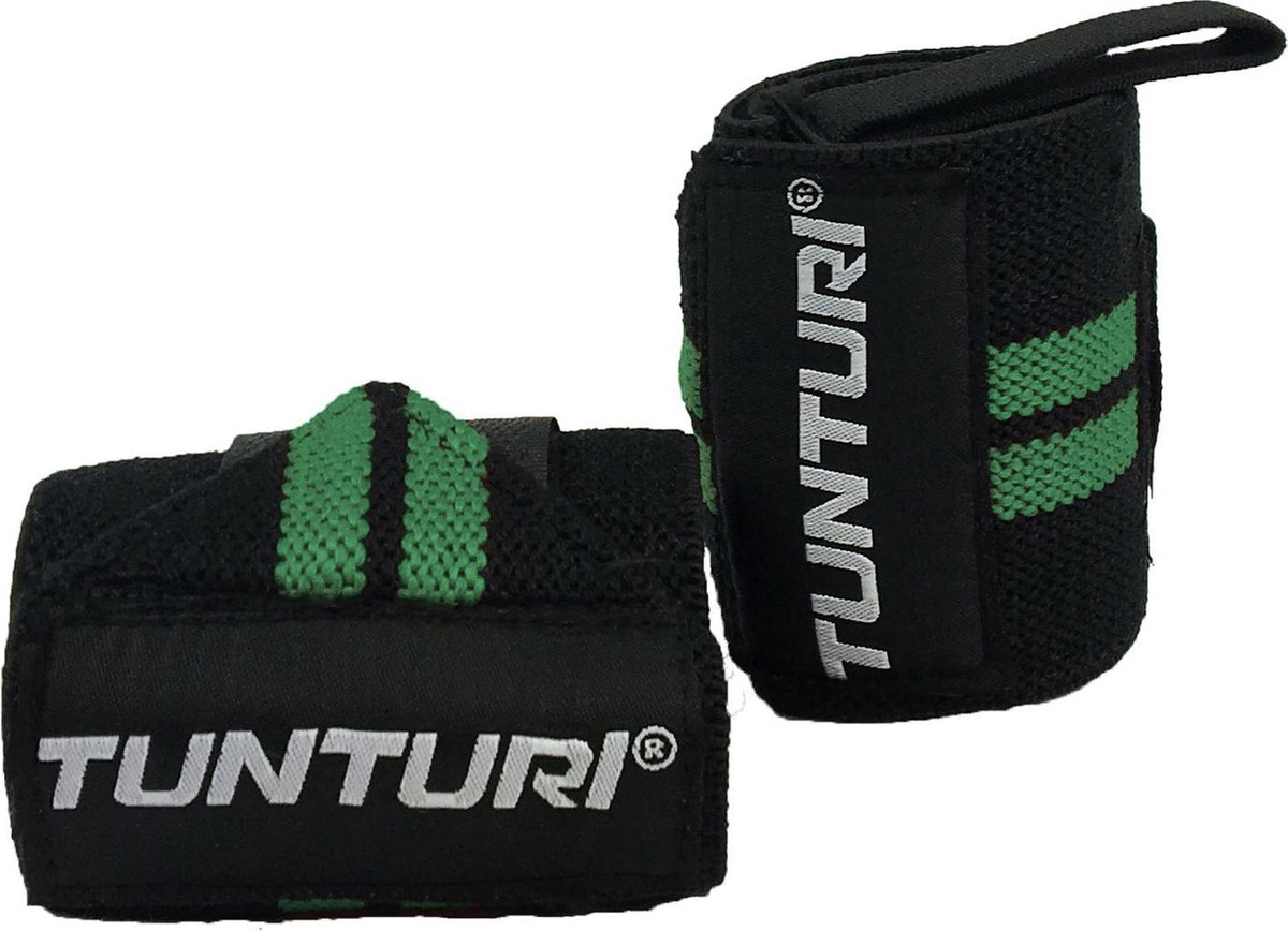 Tunturi Functional Training Wrist Wraps - Pols Wraps - Zwart/Green - per paar
