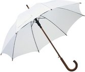 3x Witte paraplu's met houten handvat 103 cm - Paraplu - Regen