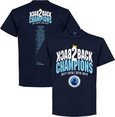 City Back to Back Champions Squad T-Shirt - Navy - M
