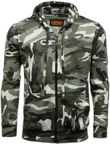 JC Blue Grijze Camouflage Hoodie heren met capuchon - Rits - Maat L