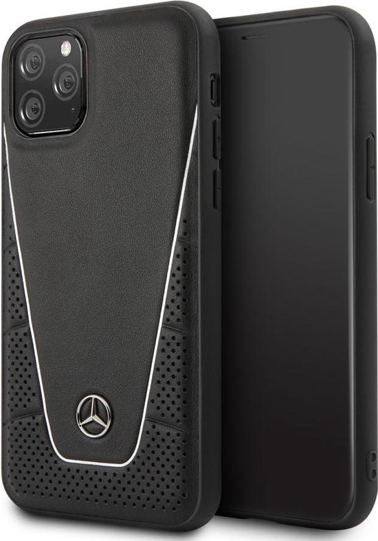 Étui arrière pour iPhone 11 Pro - Mercedes-Benz - Noir solide - Cuir