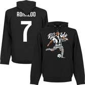 Ronaldo 7 Script Hooded Sweater - Zwart - Kinderen - 140