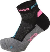 Mico Woman Running Socks Argento XT2 licht gewicht zwart/fucsia maat S