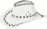 Witte lederlook cowboyhoed