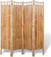 Kamerscherm met 4 panelen Bamboo (Incl Anti Kras Vilt) - Ruimteverdeler - Kamerverdeler - Kamer scherm