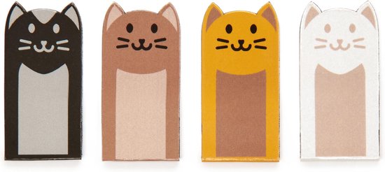 Kikkerland Magnetische Boekenlegger - Set van 4 - Bladwijzer - Katten