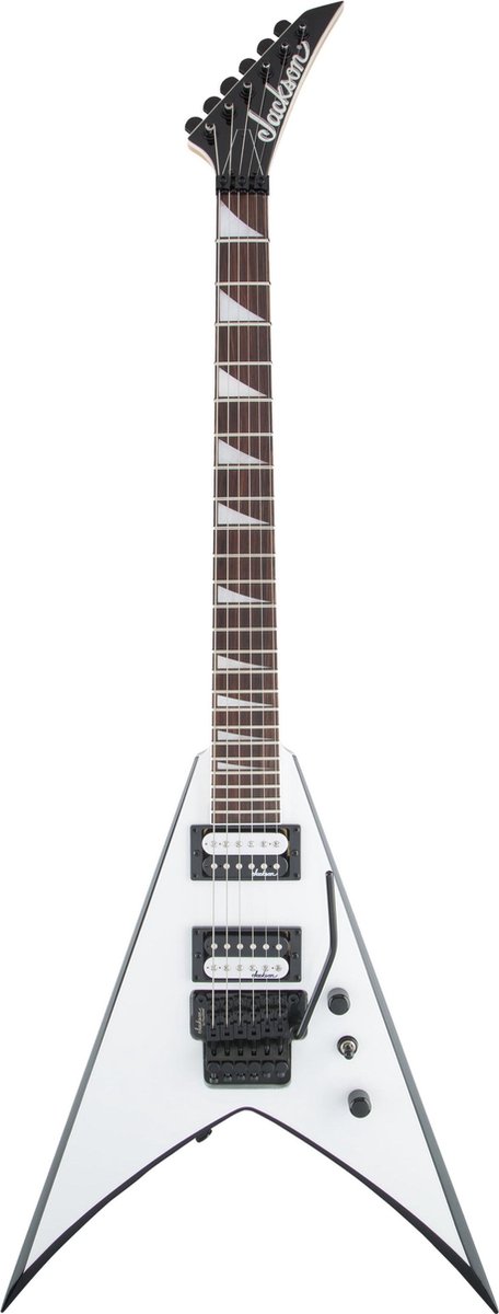 Jackson JS32 King V White w/ Black Bevels - Elektrische gitaar