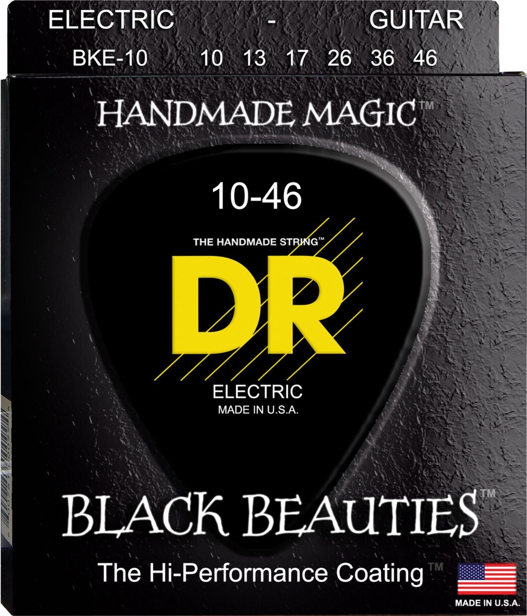 DR Strings BKE-10 Black Beauties Medium 10-46 elektrische gitaarsnaren