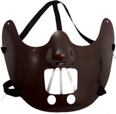 VIVING COSTUMES / JUINSA - Donkerbruin kannibaal half masker voor volwassenen