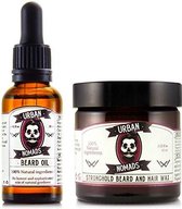 Cadeauset Mannen baard olie & stronghold baard wax By Urban nomads 100% natuurlijk product