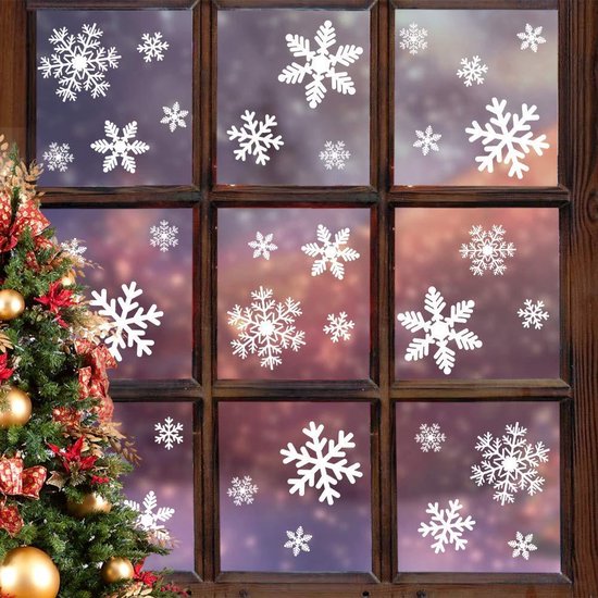 Life Deals® XL Stickers Sneeuwvlokken Winter & Kerst Raam Decoratie – Kerstversiering - Sterren