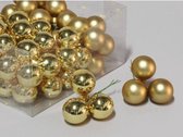 Goud Combi Kerstballen - Cb. 72 Glasballen/wire Goud Combi 30mm