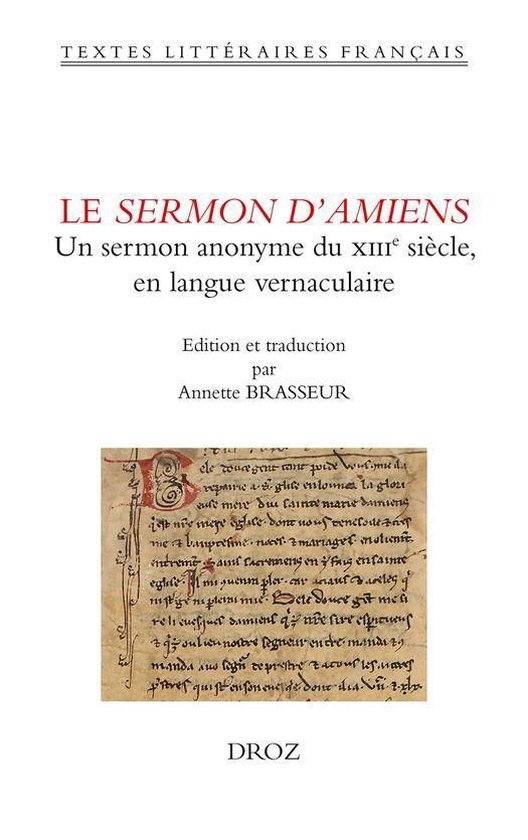 Textes littéraires français - Le Sermon d'Amiens - cover