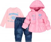 DC Universum - Superbaby Girl - 3-delige outfit - Roze Jas - Blauwe jeans - Roze Trui - 86 cm - 24 maanden