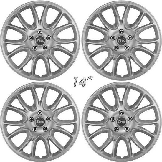 le wieldoppen CATO-S 14 inch zilver. Set a 4 stuks in doos (a.u.b