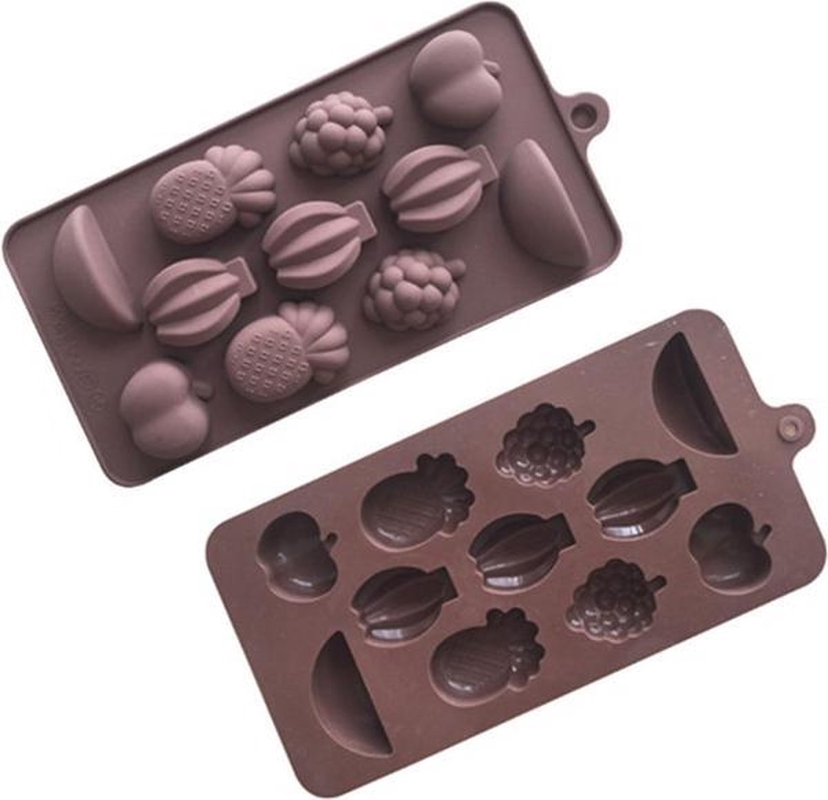ProductGoods - Siliconen Bakvorm - Bonbonvorm - Chocoladevorm - Fruitsoorten - 11 stuks - Bakvormen