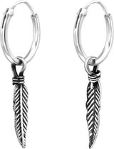 Jewelryz Veer Hoops Oorbellen | 925 sterling zilveren oorringen | 12 mm