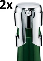 Champagnedop – 2 STUKS – Zilver – Flesafsluiter – Cavastopper – Champagnestopper