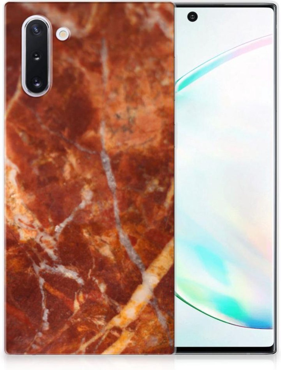 Samsung Galaxy Note 10 TPU Siliconen Hoesje Marmer Bruin