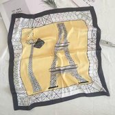 FS Zijde Blend Sjaal –  Dames Sjaal 70cm - La tour Eiffel Yellow