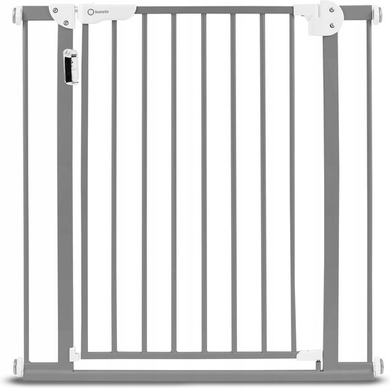 LIONELO Truus Slim - Baby Stair Gate for Staircase or Door | Adjustable Width 75-105cm | Auto Closure | Double Sided Opening | Self-locking | Without Drilling | Rounded Edges