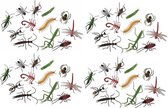 Halloween -  48x Plastic insecten - Nep insecten - Speelgoed dieren van kunststof