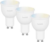 3x Hombli Smart Spot - Warm tot Koelwit Licht- Dimbaar GU10 LED - Wifi