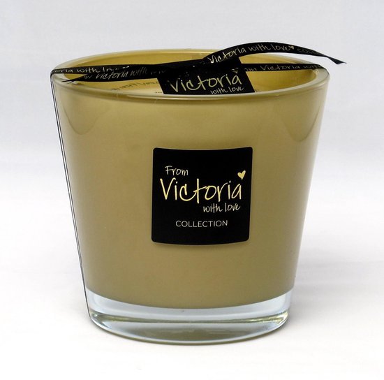 Victoria with Love - Kaars - Geurkaars - Glossy beige - Medium - Glas - Indoor