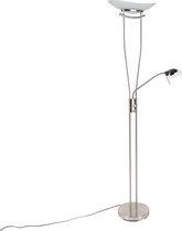 QAZQA lexus - Moderne Dimbare LED Vloerlamp | Staande Lamp met Dimmer - 1 lichts - H 1800 mm - Staal - Woonkamer | Slaapkamer
