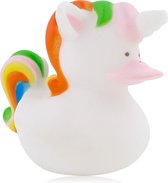 Unicorn Badeend 7,5 cm knijp badeendje - met Geluid