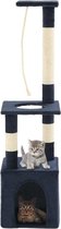 Kattenkrabpaal (incl kattenspeelstok) 109cm donkerblauw - Krabpaal katten - Katten Krabpaal