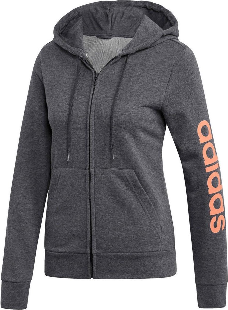 adidas Essentials Linear Full Zip Dames Sportvest - Dark Grey Heather/Semi  Coral - Maat XL | bol.com
