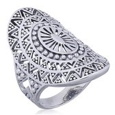 Zilveren Boho ring Mandala