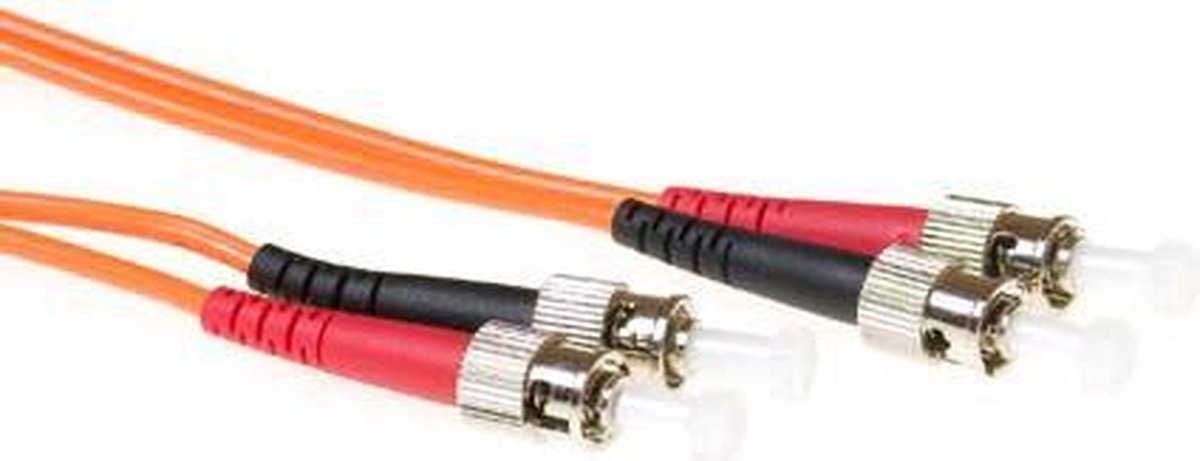 ACT 50 meter LSZH Multimode 50/125 OM2 glasvezel patchkabel duplex met ST connectoren
