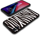 Softcase voor iphone XS max met zwart witte zebra print