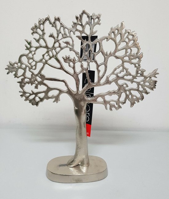 Levensboom - Ruw Nikkel - 39 x 43 cm