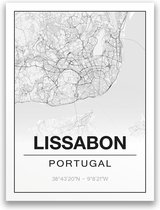 Poster/plattegrond LISSABON - A4