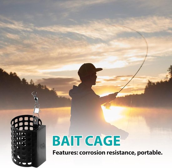 Voederkorf Set - Bait Houder - Vis Vangen - Roestvrij Metaal - 12 Stuks - Zwart — afbeelding 5