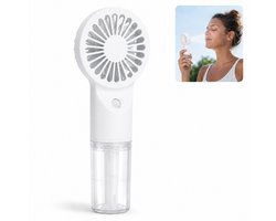 Mistventilator Handventilator met Water 4 Standen - Wit - Ventilator met sproeifunctie - Stille Fan…
