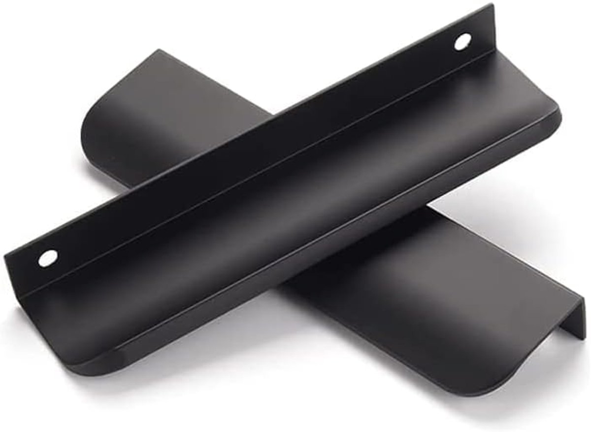 6 stuks Verborgen keukengrepen meubelgreep Zwart Onzichtbare Verborgen Pull Handvat keukenkast handgrepen 128mm