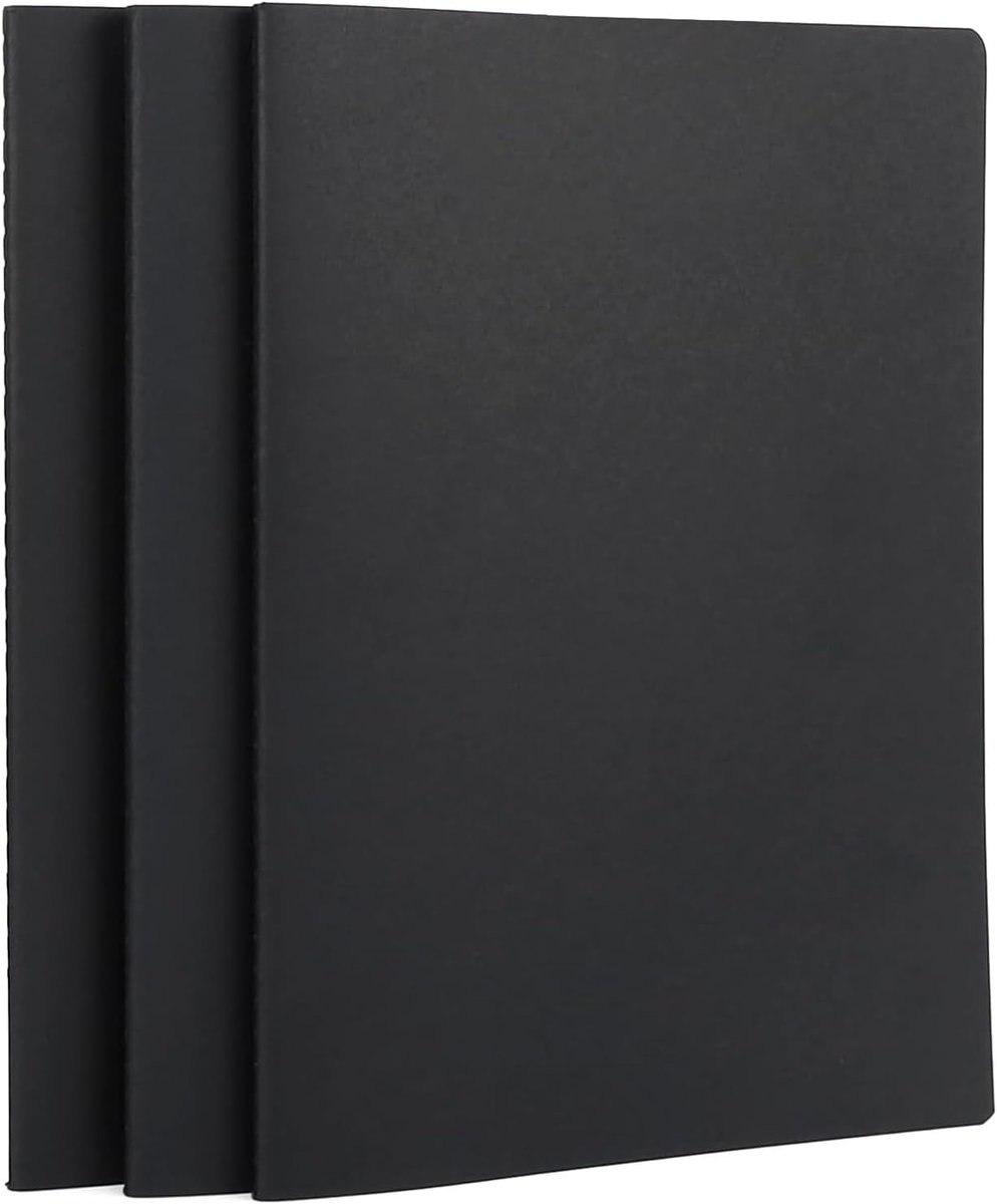Notitieblok A4 Gestippeld - 3 Stuks Gestippeld Dagboek 21x29.2cm - 100GSM Papier Notitieblok A4-40 Vellen Notitieblok A4 voor Reizen Schrijfblok Reisdagboek Zwart