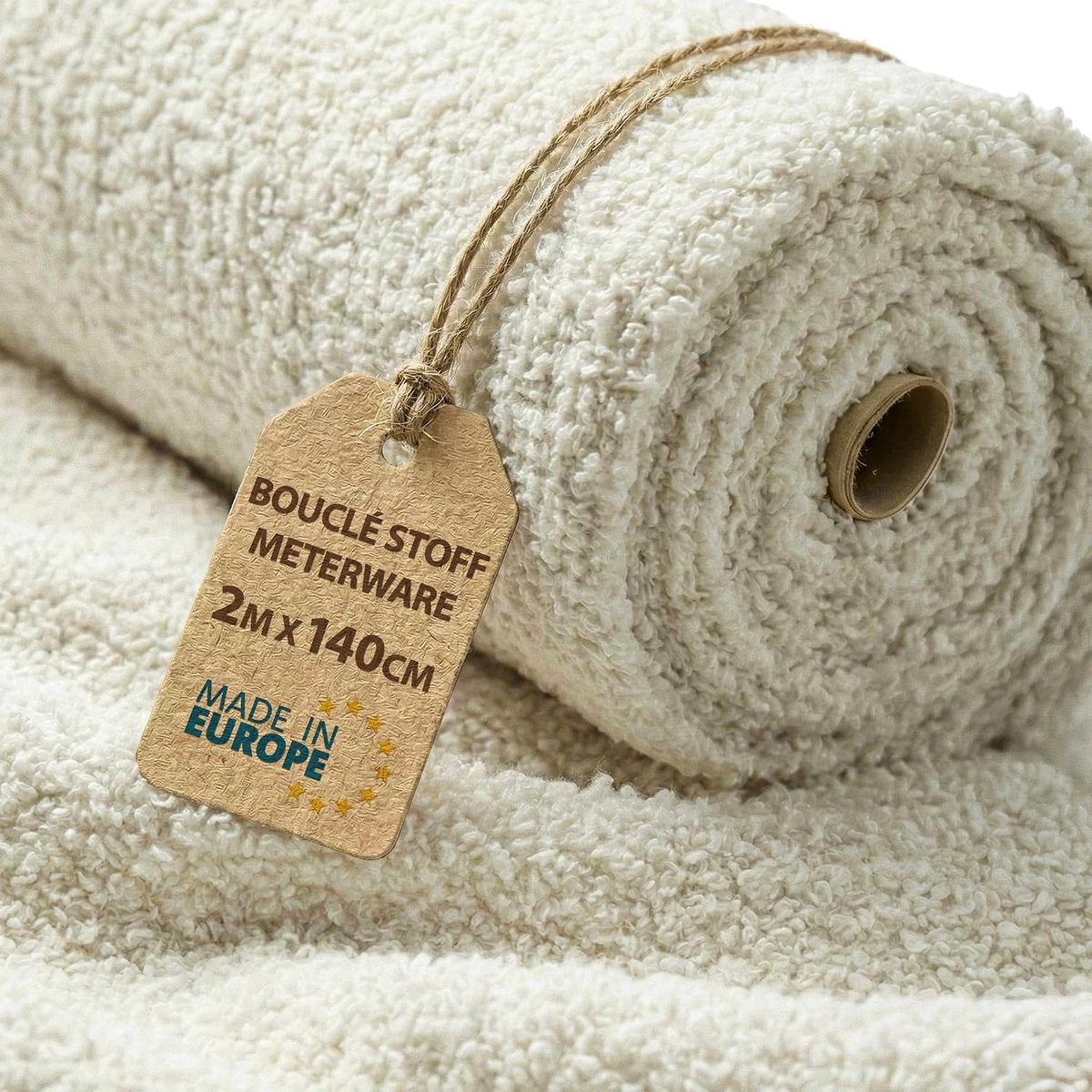 Stof per Meter Teddystof 2 M x 140 cm - Meubelstof Bekledingsstof voor Bank Fauteuil Kussens Dekens Gordijnen Zacht Sterk Ademend met Oeko Tex Lichtbeige